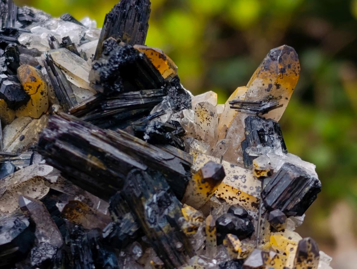 Natural Schorl Black Tourmaline Cluster Specimens with Associated Minerals x 12 From Erongo, Namibia - Toprock Gemstones and Minerals 