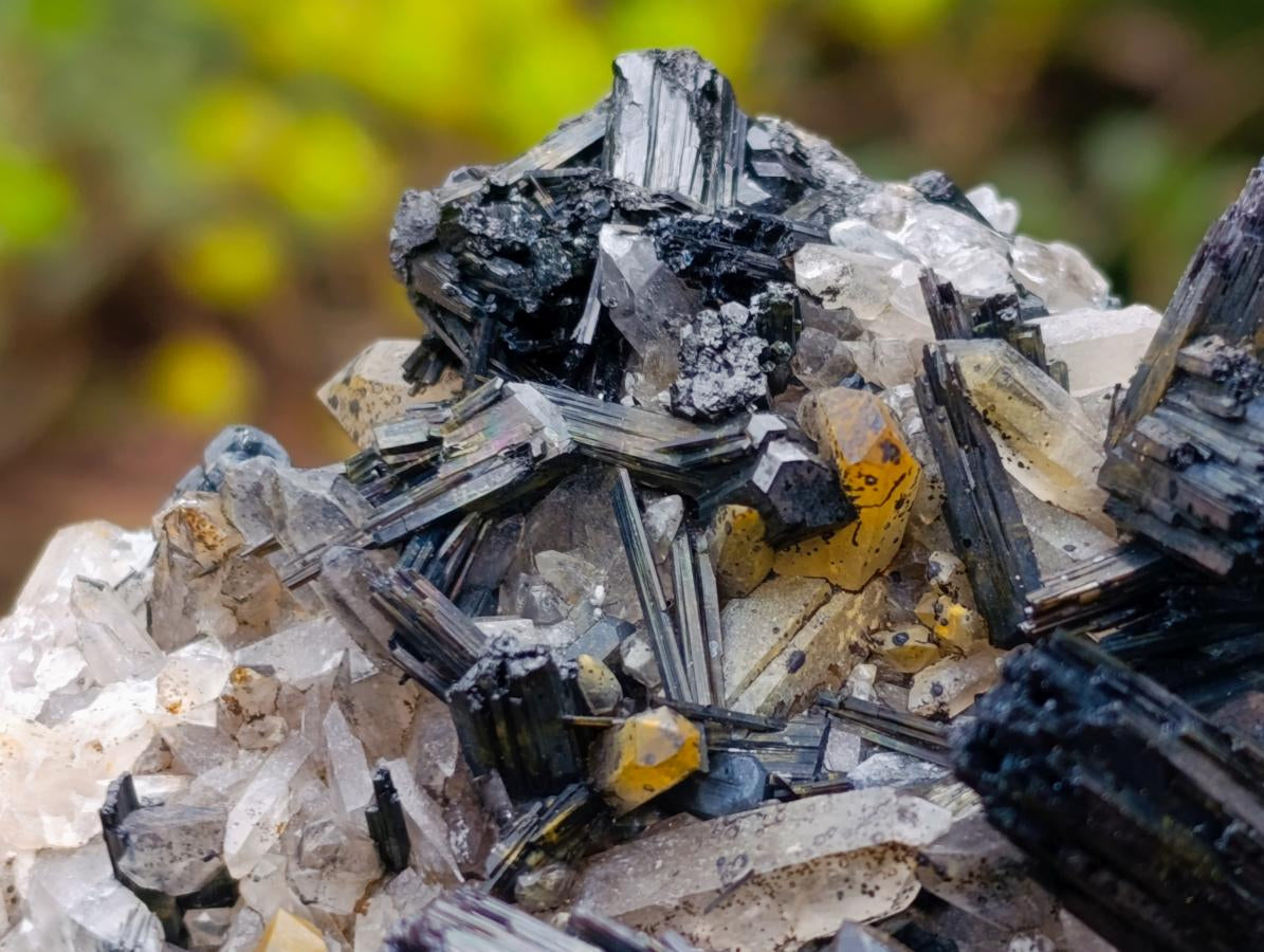 Natural Schorl Black Tourmaline Cluster Specimens with Associated Minerals x 12 From Erongo, Namibia - Toprock Gemstones and Minerals 