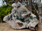 Natural Large Cabinet Size Ball Malachite Specimen Coated with Drusy White Quartz on Dolomite x 1 From Mindingi Mine, Kambove, Congo - Toprock Gemstones and Minerals 