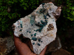 Natural Large Cabinet Size Ball Malachite Specimen Coated with Drusy White Quartz on Dolomite x 1 From Mindingi Mine, Kambove, Congo - Toprock Gemstones and Minerals 