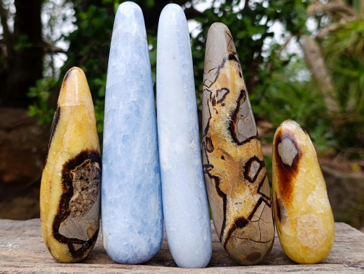 Polished Mix of Multi Mineral Massage Wands x 5 From Madagascar - Toprock Gemstones and Minerals 