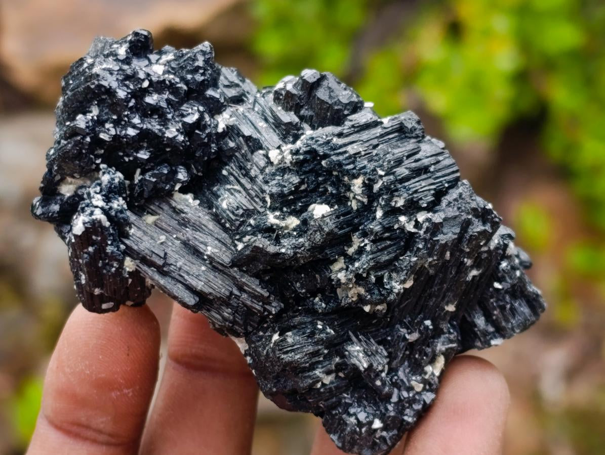 Natural Schorl Black Tourmaline Specimens with Associated Minerals x 13 From Erongo, Namibia - Toprock Gemstones and Minerals 