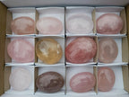Polished Gemmy Rose Quartz Palm Stones x 12 From Madagascar - Toprock Gemstones and Minerals 
