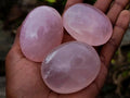 Polished Gemmy Rose Quartz Palm Stones x 12 From Madagascar - Toprock Gemstones and Minerals 