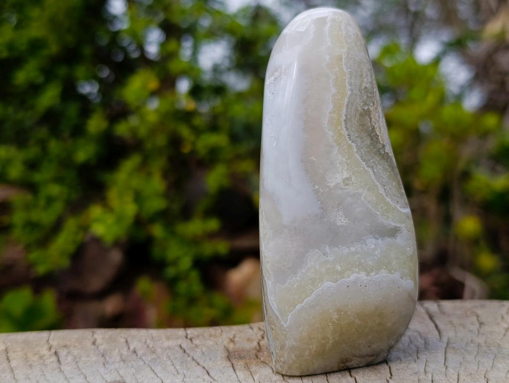 Polished Blue Lace Agate Standing Display Pieces x 3 From Nsanje, Malawi - Toprock Gemstones and Minerals 