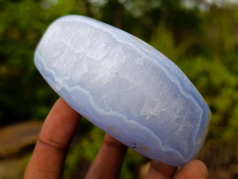 Polished Blue Lace Agate Standing Display Pieces x 3 From Nsanje, Malawi - Toprock Gemstones and Minerals 