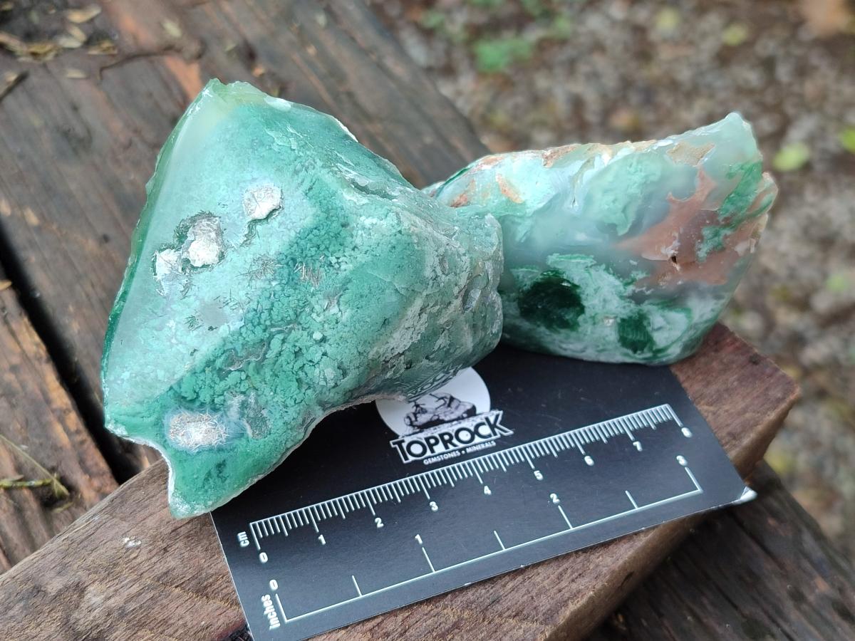 Polished One Side Mtorolite Chrysoprase Slices x 24 From Mutorashanga, Zimbabwe - Toprock Gemstones and Minerals 