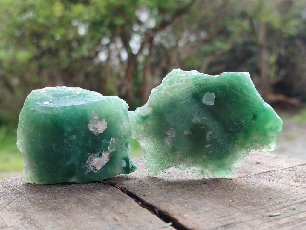 Polished One Side Mtorolite Chrysoprase Slices x 24 From Mutorashanga, Zimbabwe - Toprock Gemstones and Minerals 