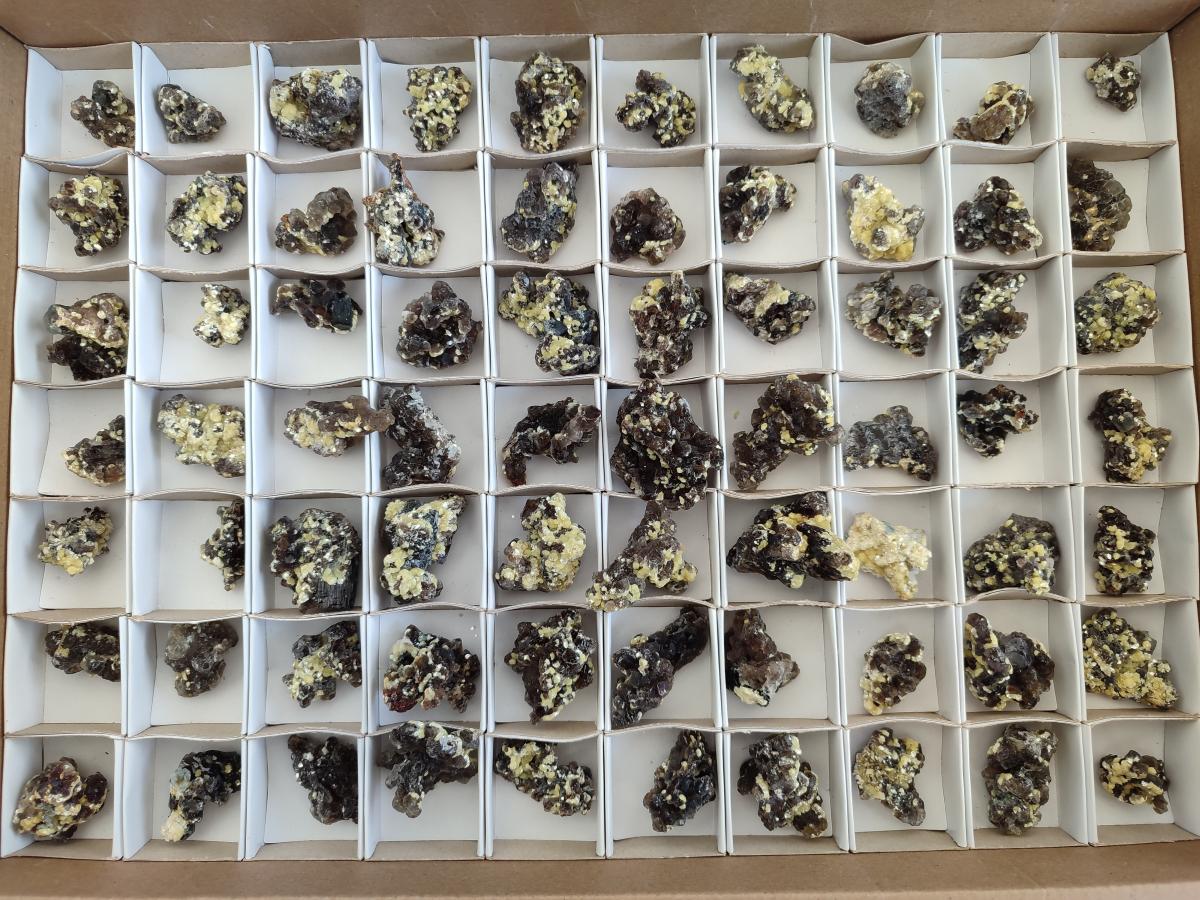Natural Smokey Fluorite Specimens with Yellow Muscovite Mica x 70 From Erongo, Namibia - Toprock Gemstones and Minerals 