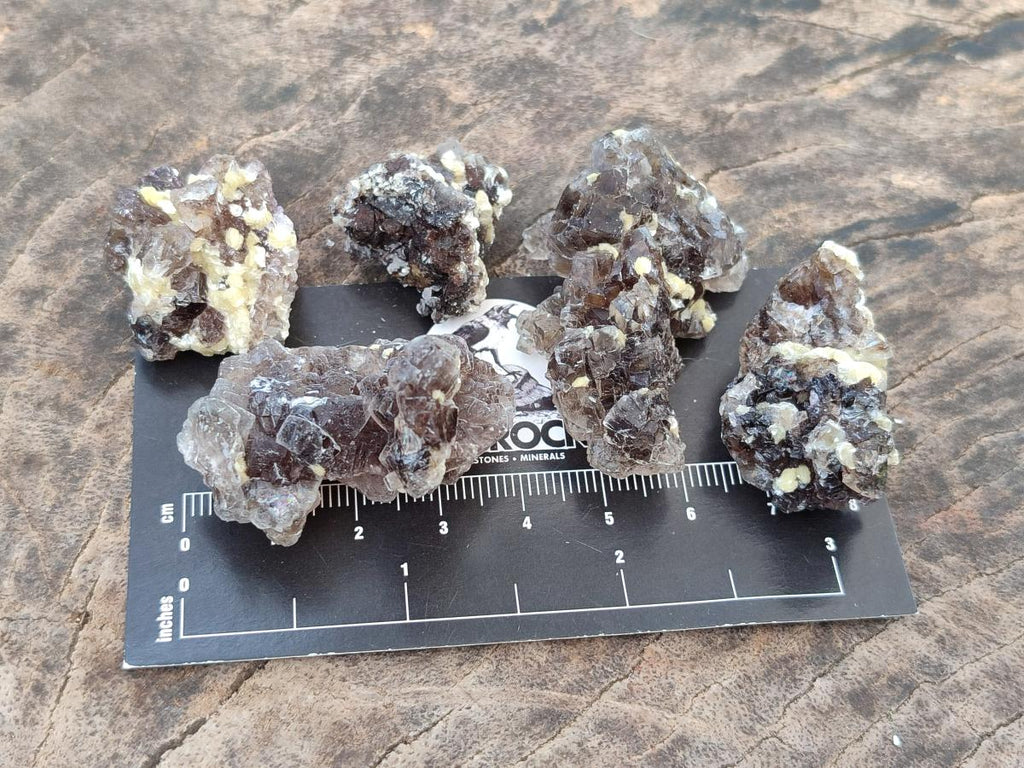 Natural Smokey Fluorite Specimens with Yellow Muscovite Mica x 70 From Erongo, Namibia - Toprock Gemstones and Minerals 