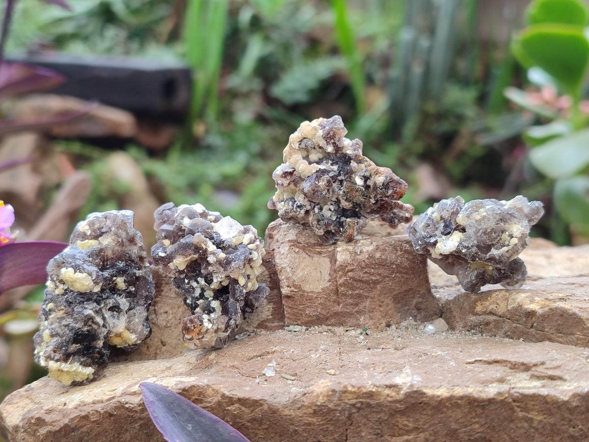 Natural Smokey Fluorite Specimens with Yellow Muscovite Mica x 70 From Erongo, Namibia - Toprock Gemstones and Minerals 