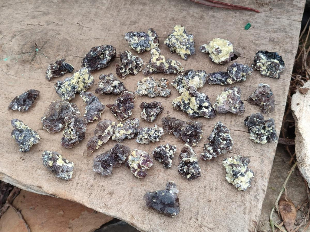 Natural Smokey Fluorite Specimens with Yellow Muscovite Mica x 70 From Erongo, Namibia - Toprock Gemstones and Minerals 