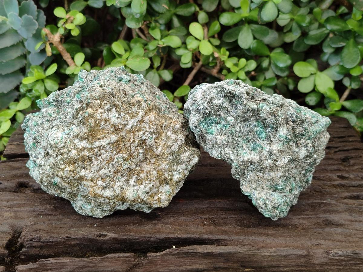 Natural Emerald Mica 'Mutokolite' Cobbed Specimens x 2 From Mutoko, Zimbabwe - Toprock Gemstones and Minerals 