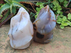 Polished and Natural Mix of Banded Agate Pieces x 6 From Madagascar - Toprock Gemstones and Minerals 