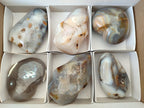 Polished and Natural Mix of Banded Agate Pieces x 6 From Madagascar - Toprock Gemstones and Minerals 