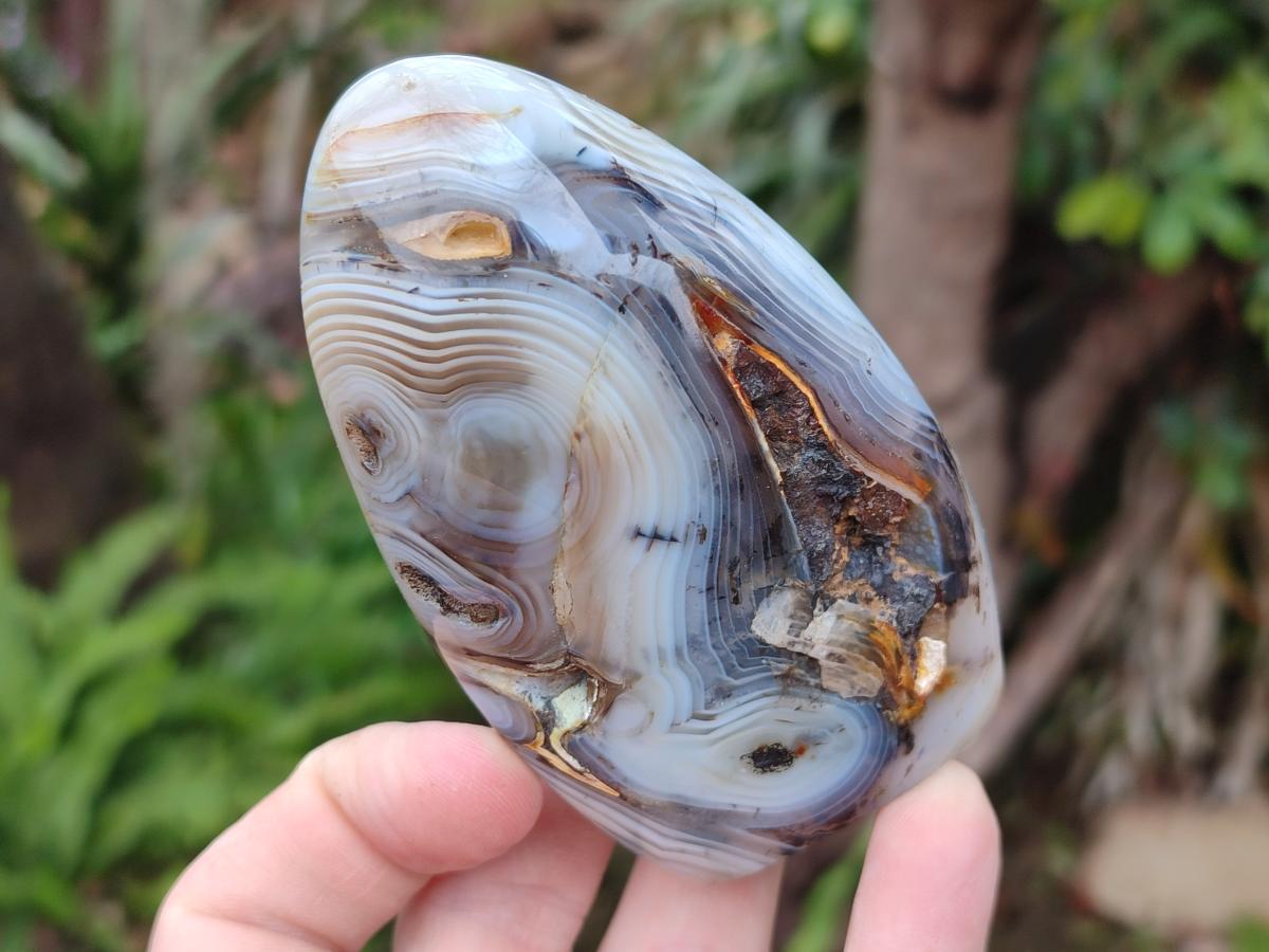 Polished and Natural Mix of Banded Agate Pieces x 6 From Madagascar - Toprock Gemstones and Minerals 