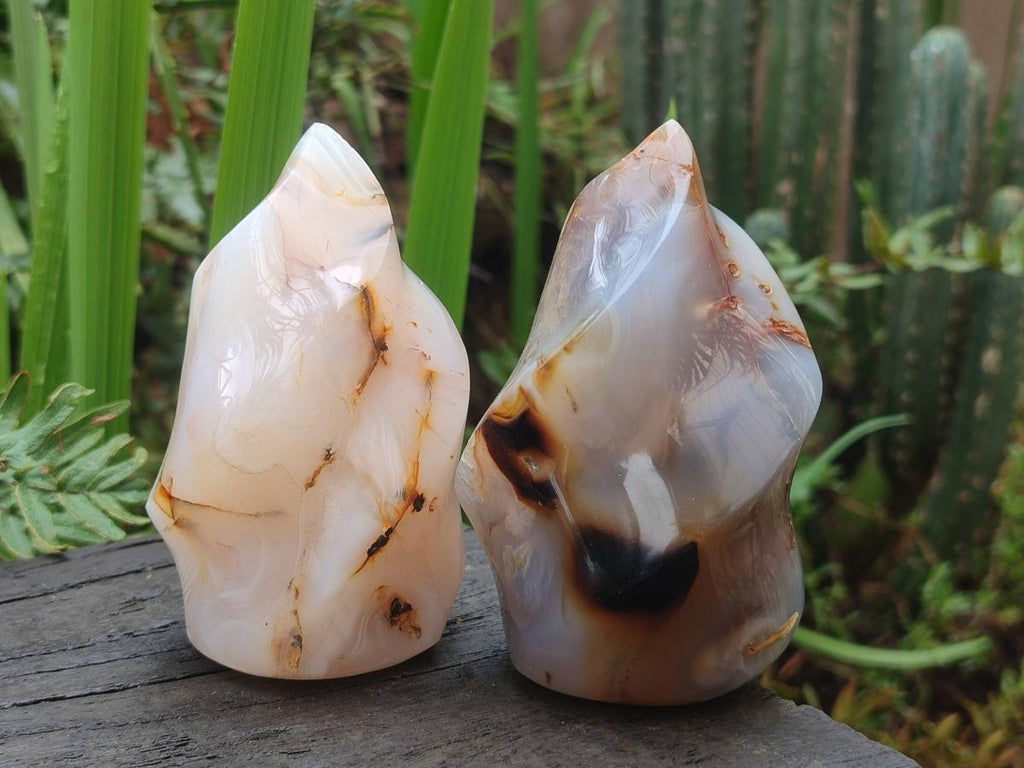 Polished and Natural Mix of Banded Agate Pieces x 6 From Madagascar - Toprock Gemstones and Minerals 