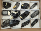 Natural Schorl Black Tourmaline Crystal Specimens x 12 From Erongo, Namibia - Toprock Gemstones and Minerals 