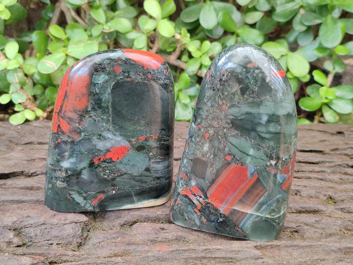 Polished Bloodstone Standing Display Pieces x 2 From Swaziland - Toprock Gemstones and Minerals 