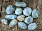 Polished Rare Purple Sunset Flash Labradorite Palm Stones x 12 From Madagascar - Toprock Gemstones and Minerals 