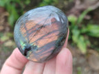 Polished Rare Purple Sunset Flash Labradorite Palm Stones x 12 From Madagascar - Toprock Gemstones and Minerals 
