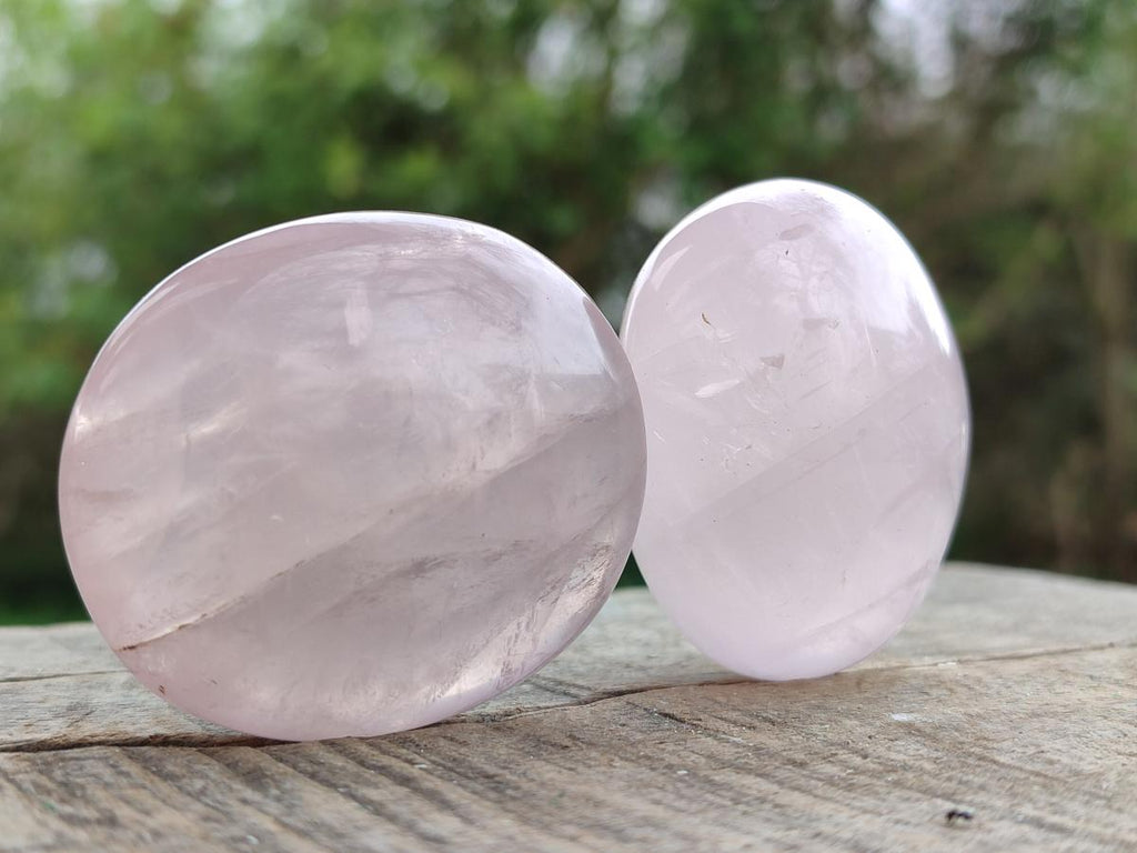 Polished Gemmy Rose Quartz Palm Stones x 12 From Madagascar - Toprock Gemstones and Minerals 