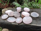 Polished Gemmy Rose Quartz Palm Stones x 12 From Madagascar - Toprock Gemstones and Minerals 