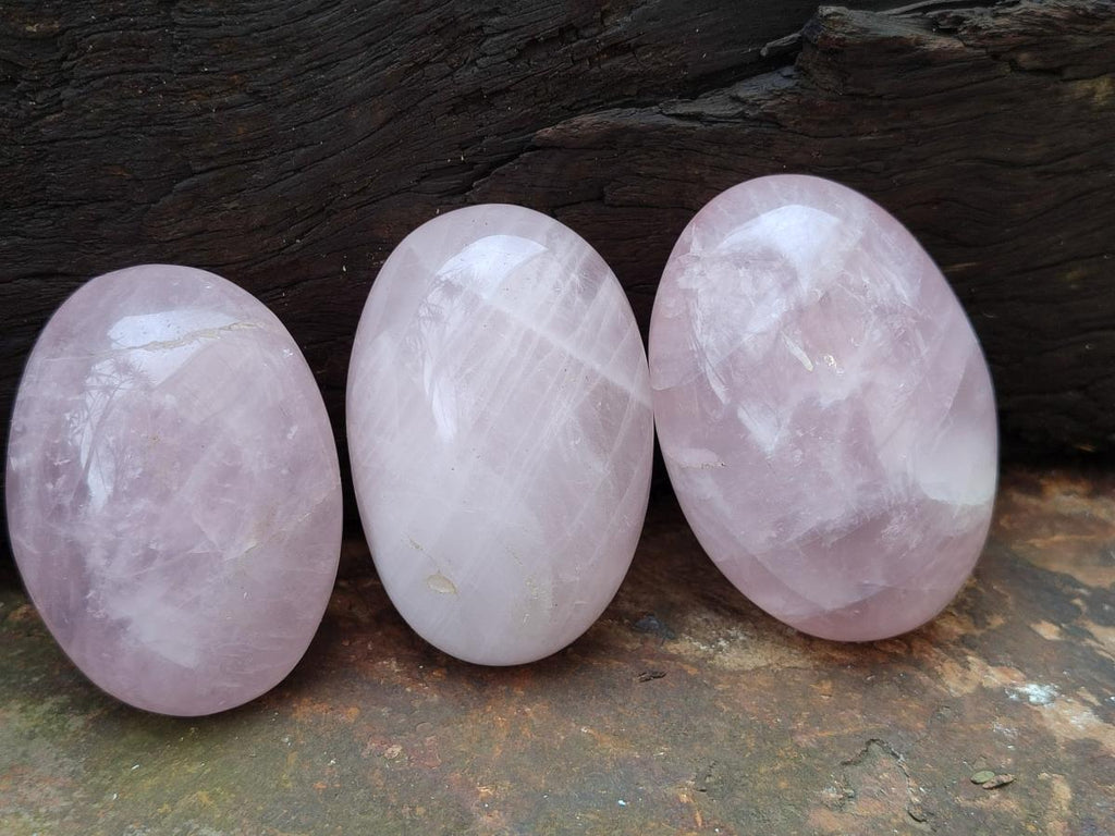 Polished Gemmy Rose Quartz Palm Stones x 12 From Madagascar - Toprock Gemstones and Minerals 