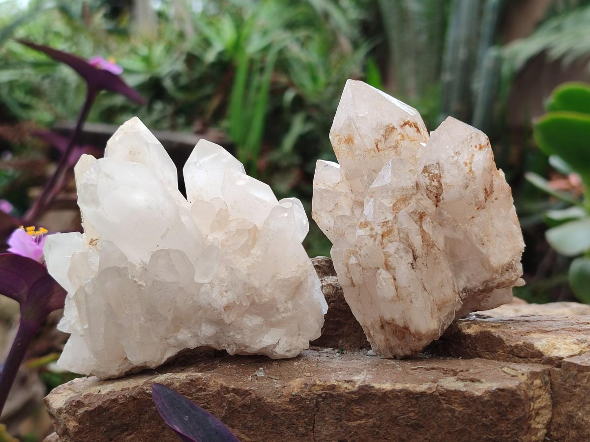 Natural Malagasy Quartz Clusters x 12 From Madagascar - Toprock Gemstones and Minerals 