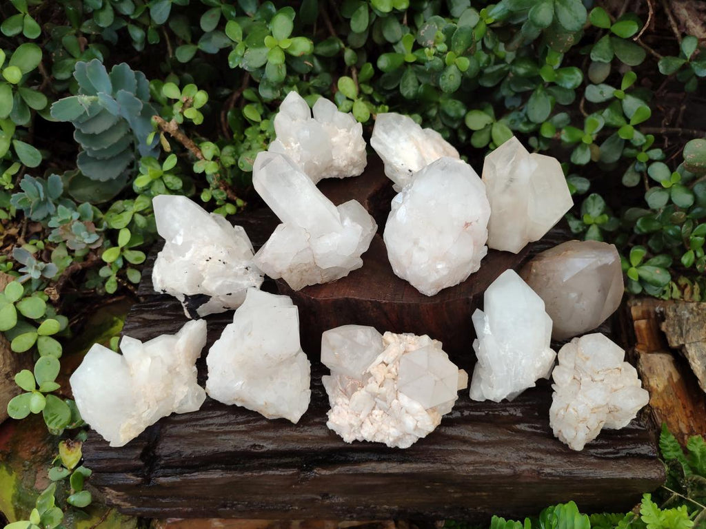 Natural Malagasy Quartz Clusters x 12 From Madagascar - Toprock Gemstones and Minerals 