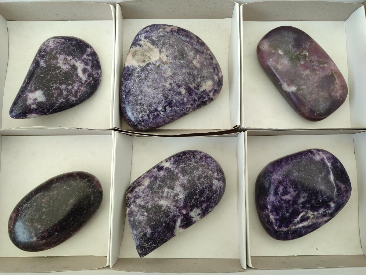 Polished Large Lepidolite Free Forms x 6 From Zimbabwe - Toprock Gemstones and Minerals 