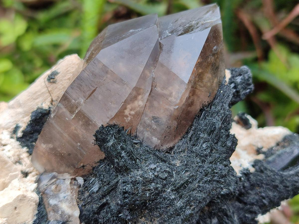 Natural Smokey Quartz Clusters with Associated Minerals x 6 From Erongo, Namibia - Toprock Gemstones and Minerals 