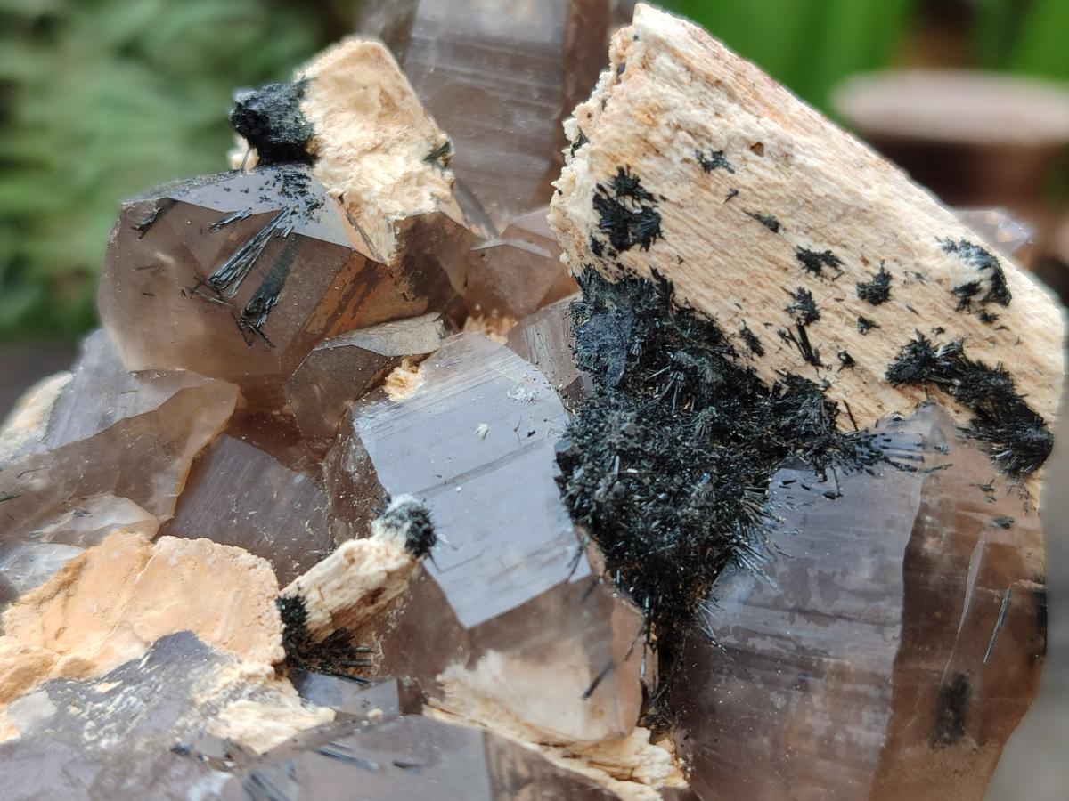 Natural Smokey Quartz Clusters with Associated Minerals x 6 From Erongo, Namibia - Toprock Gemstones and Minerals 