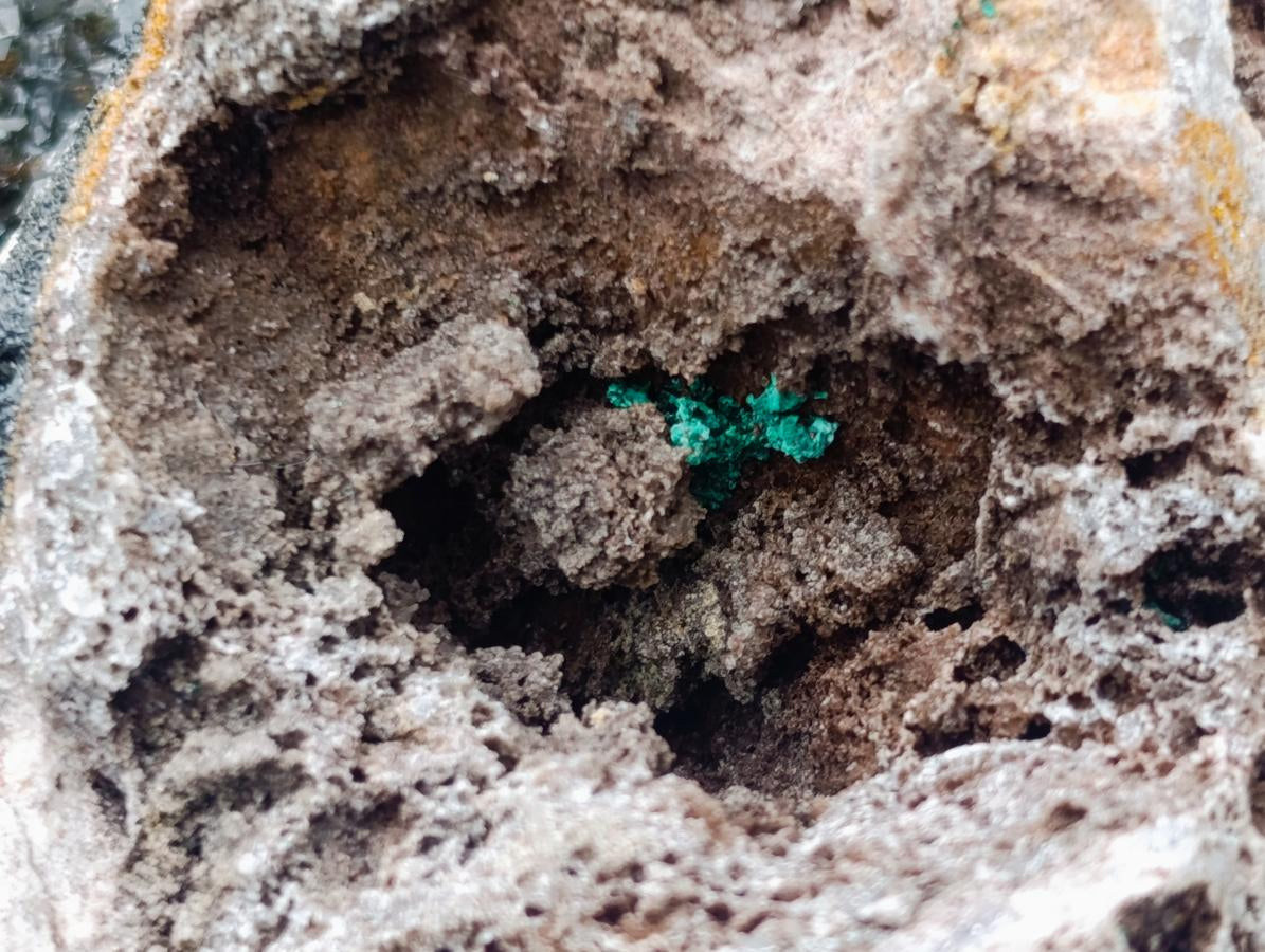 Natural Cabinet Size Ball Malachite Specimens Coated with Drusy Quartz on Dolomite x 2 From Mindingi Mine, Kambove, Congo