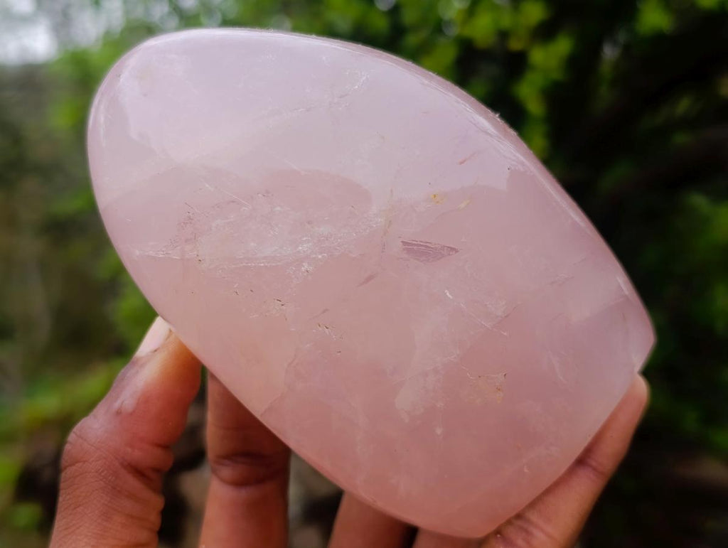 Polished Gemmy Rose Quartz Standing Display Pieces x 2 From Madagascar - Toprock Gemstones and Minerals 