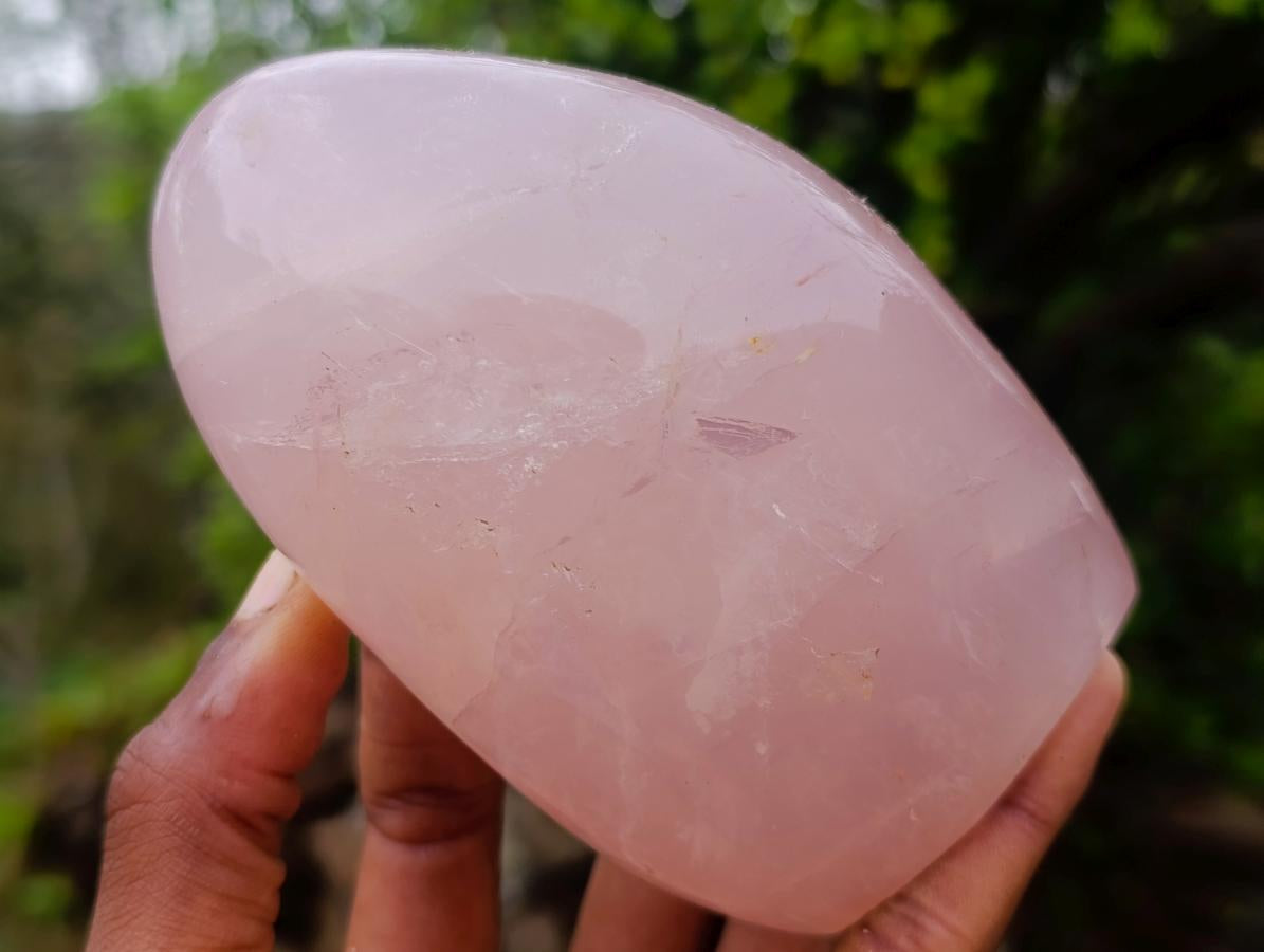 Polished Gemmy Rose Quartz Standing Display Pieces x 2 From Madagascar - Toprock Gemstones and Minerals 