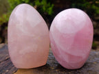 Polished Gemmy Rose Quartz Standing Display Pieces x 2 From Madagascar - Toprock Gemstones and Minerals 