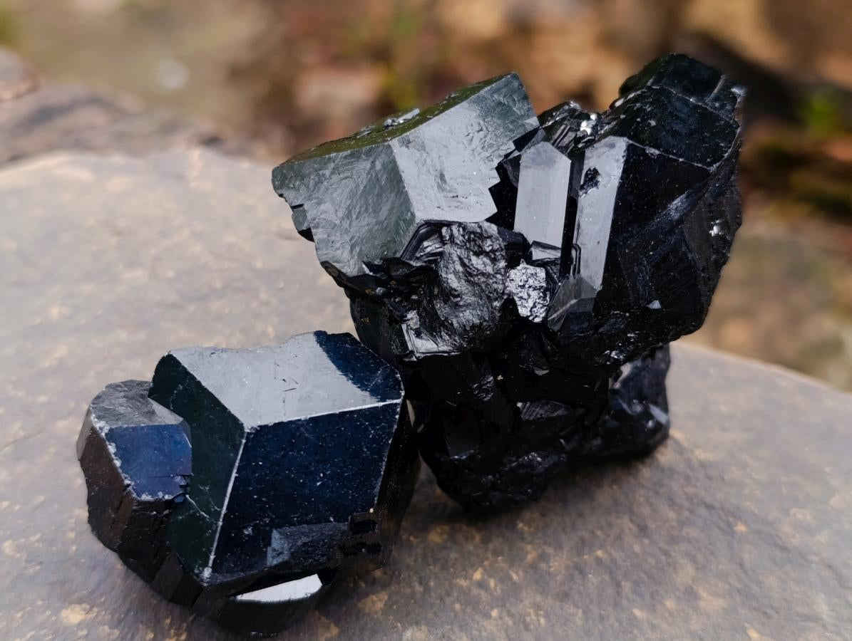 Natural Schorl Black Tourmaline Specimens x 6 From Erongo, Namibia - Toprock Gemstones and Minerals 