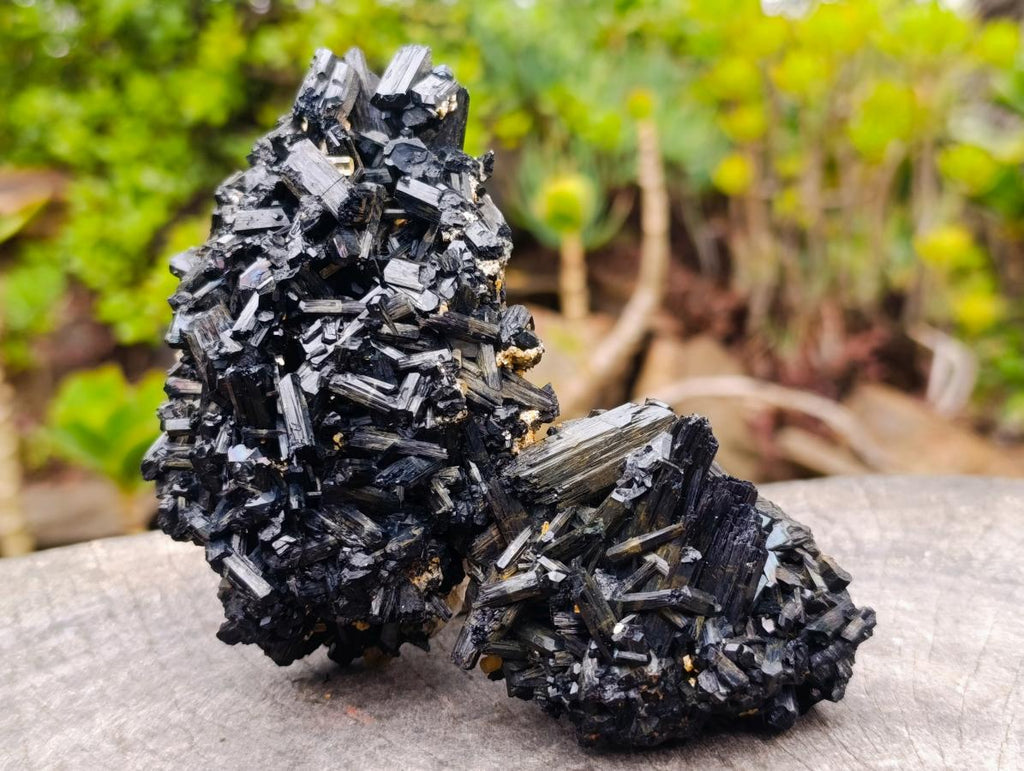 Natural Schorl Black Tourmaline Specimens x 6 From Erongo, Namibia - Toprock Gemstones and Minerals 