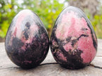Polished Rhodonite Gemstone Eggs x 6 From Ambindavato, Madagascar - Toprock Gemstones and Minerals 