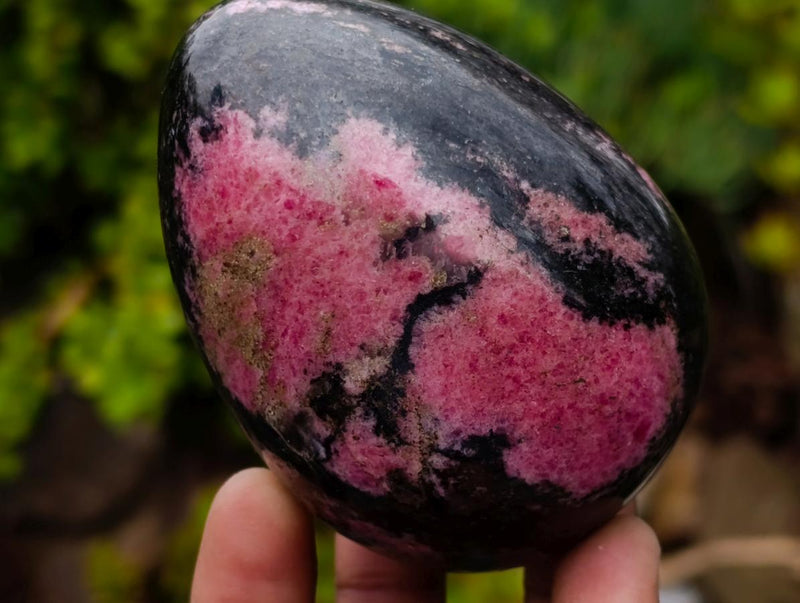 Polished Rhodonite Gemstone Eggs x 6 From Ambindavato, Madagascar - Toprock Gemstones and Minerals 
