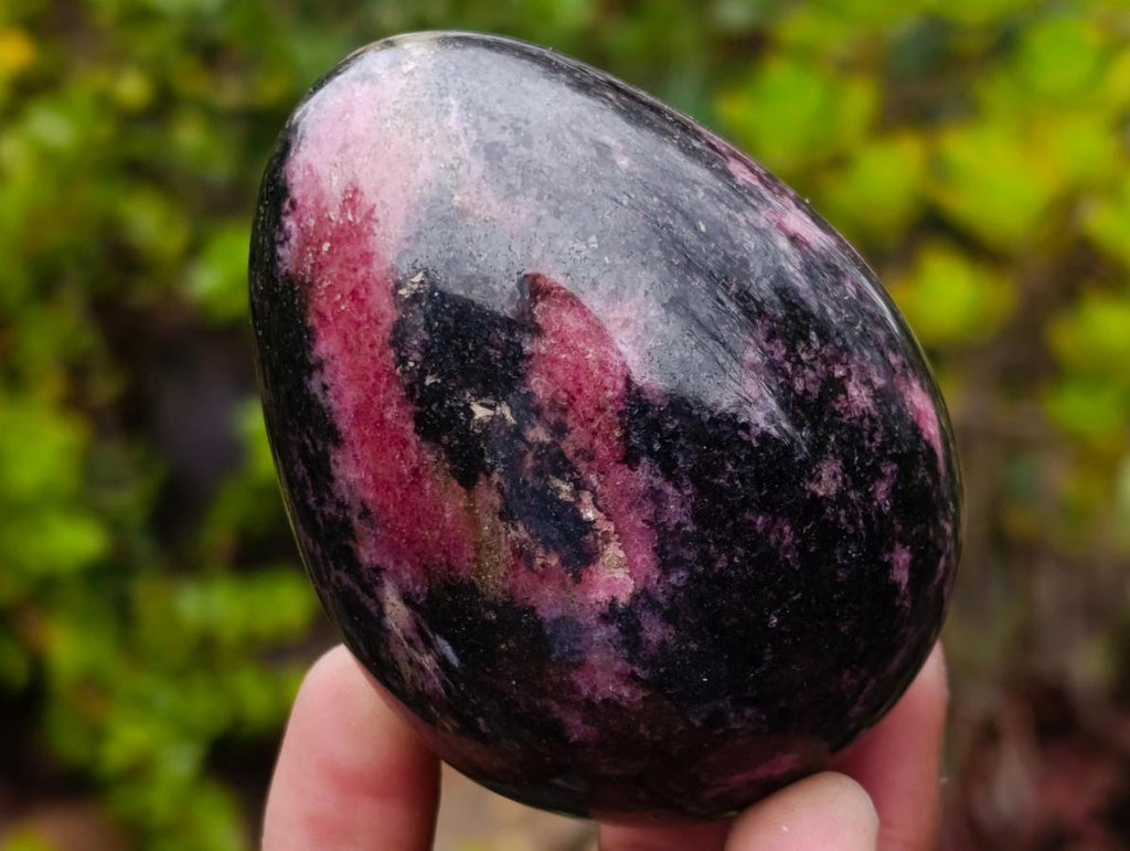 Polished Rhodonite Gemstone Eggs x 6 From Ambindavato, Madagascar - Toprock Gemstones and Minerals 