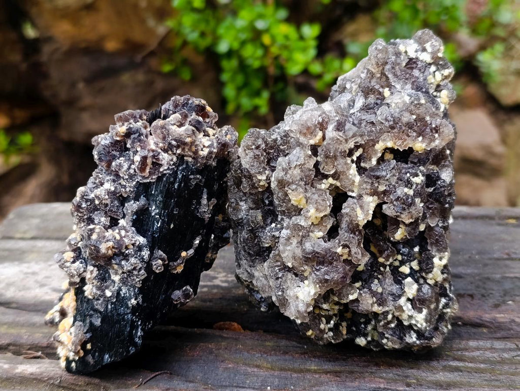 Natural Smokey Fluorite Specimens with Associated Minerals x 2 From Erongo, Namibia - Toprock Gemstones and Minerals 