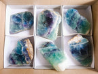 Polished One Side Watermelon Fluorite Slice x 6 From Uis, Namibia - Toprock Gemstones and Minerals 
