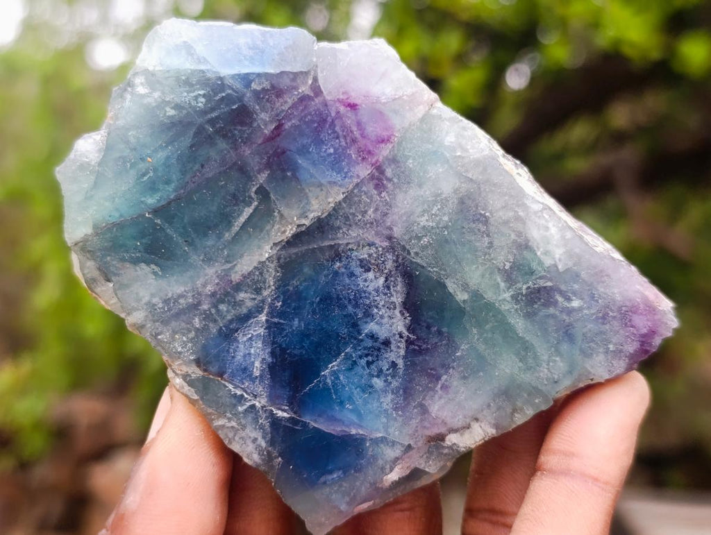 Polished One Side Watermelon Fluorite Slice x 6 From Uis, Namibia - Toprock Gemstones and Minerals 