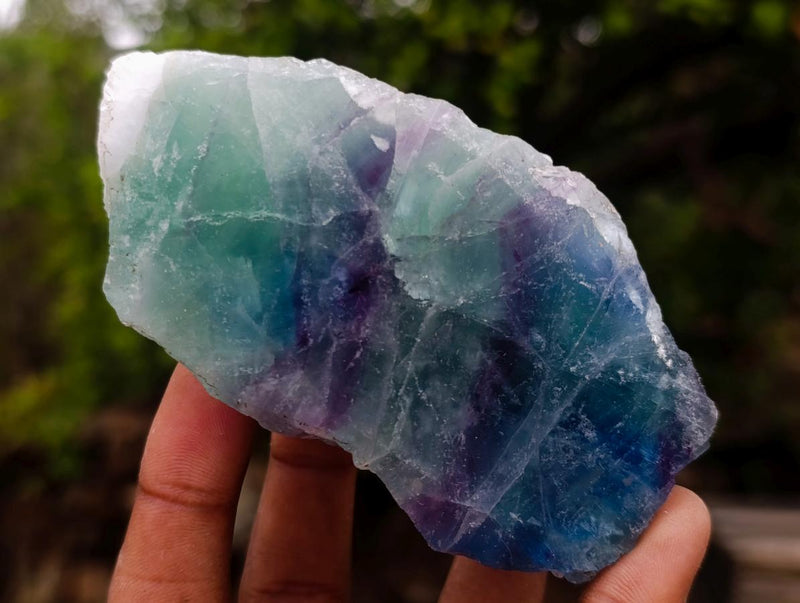 Polished One Side Watermelon Fluorite Slice x 6 From Uis, Namibia - Toprock Gemstones and Minerals 