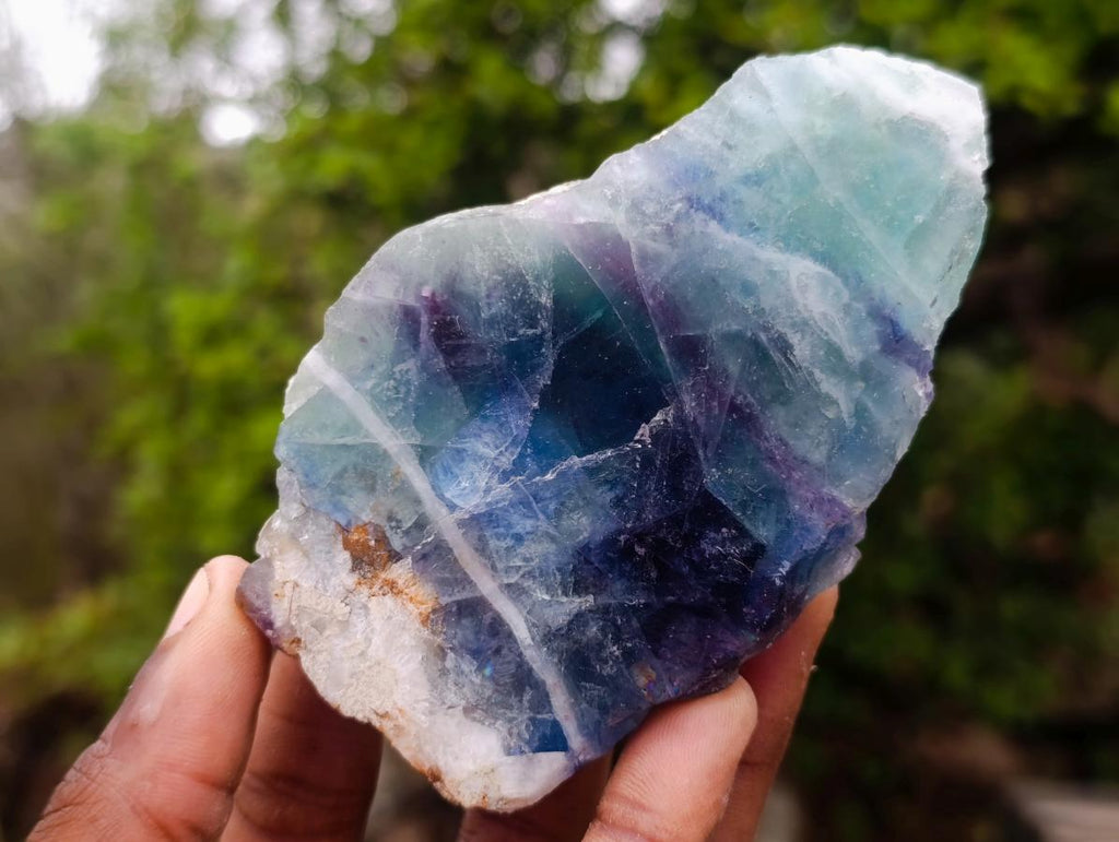 Polished One Side Watermelon Fluorite Slice x 6 From Uis, Namibia - Toprock Gemstones and Minerals 
