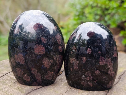 Polished Blue Iolite "Water Sapphire" Standing Display Pieces x 3 From Madagascar - Toprock Gemstones and Minerals 