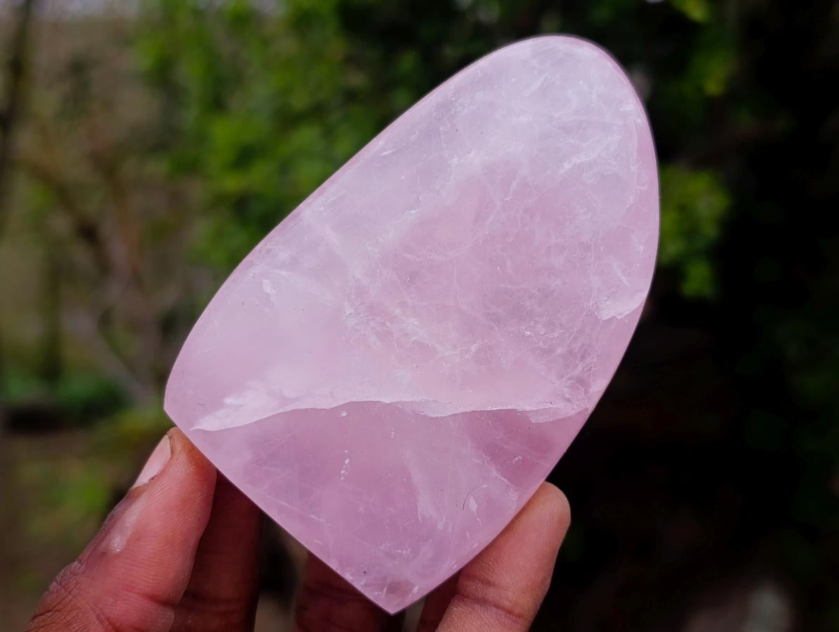 Polished Gemmy Rose Quartz Standing Display Pieces x 12 From Madagascar