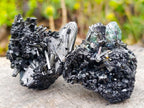Natural Schorl Black Tourmaline Cluster Specimens x 12 From Erongo, Namibia